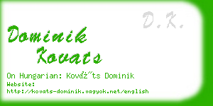 dominik kovats business card